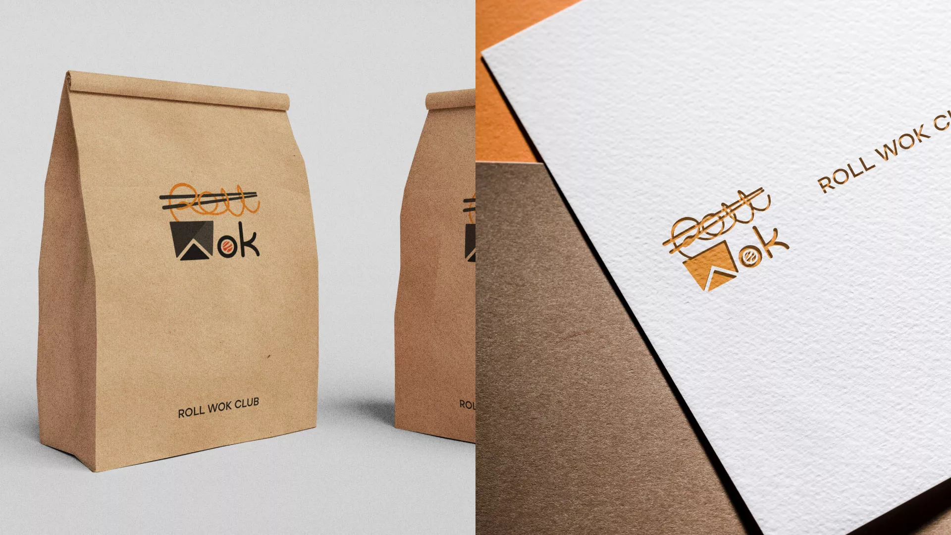 Разработка логотипа суши-бара «Roll Wok Club» в Переславле-Залесском