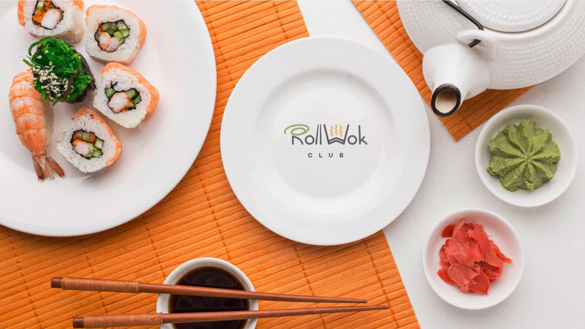 Разработка логотипа и фирменного стиля суши-бара «Roll Wok Club» в Переславле-Залесском
